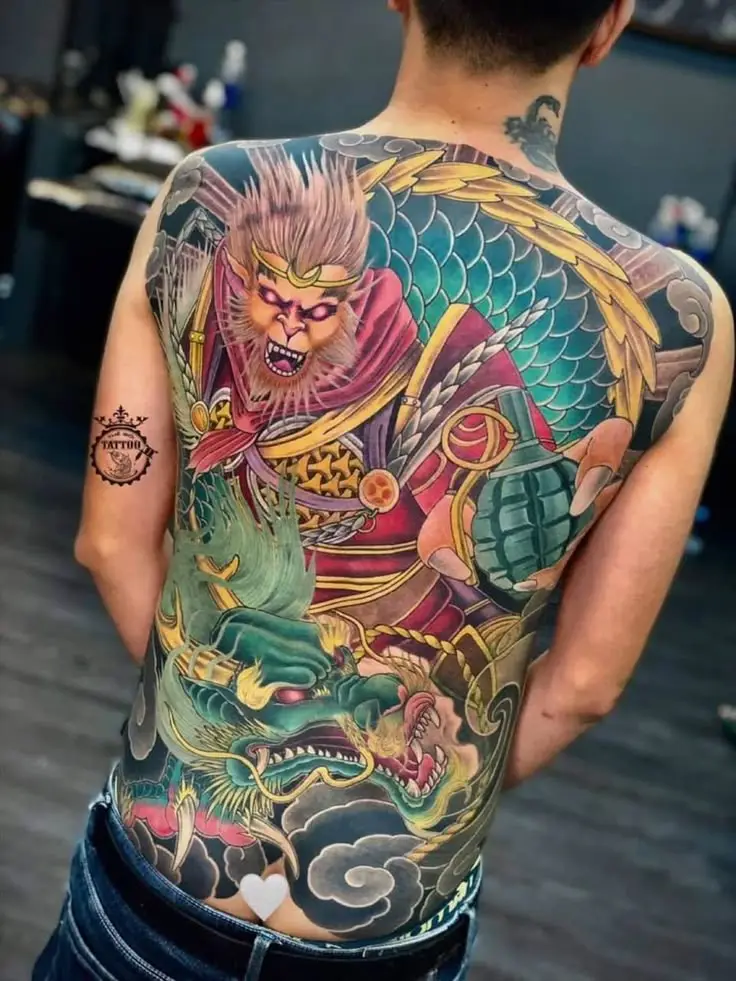 Hình xăm tôn ngộ không full lưng đẹp và ý nghĩa 23