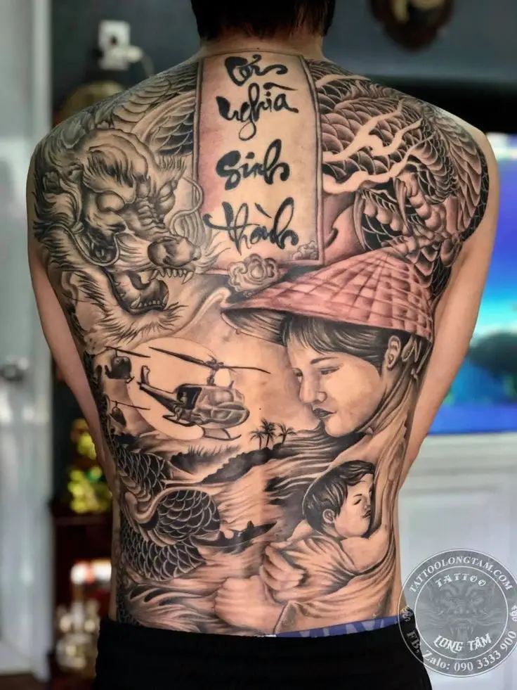 Hình Xăm Trắng Đen Full Lưng - Nghệ Thuật Và Sự Đẹp Từ Đơn Giản 15