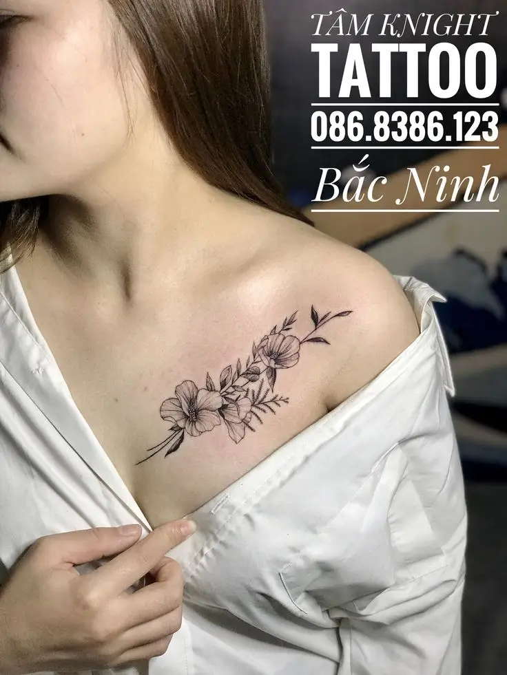 Hình Xăm Xương Quai Xanh: Đẹp và Sang Trọng Qua Các Mẫu Hình Ảnh 10