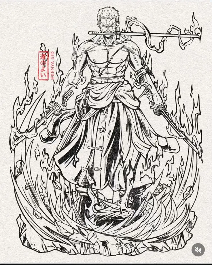Hình Xăm Zoro Full Lưng - Đậm Chất Ngầu và Phong Cách 61