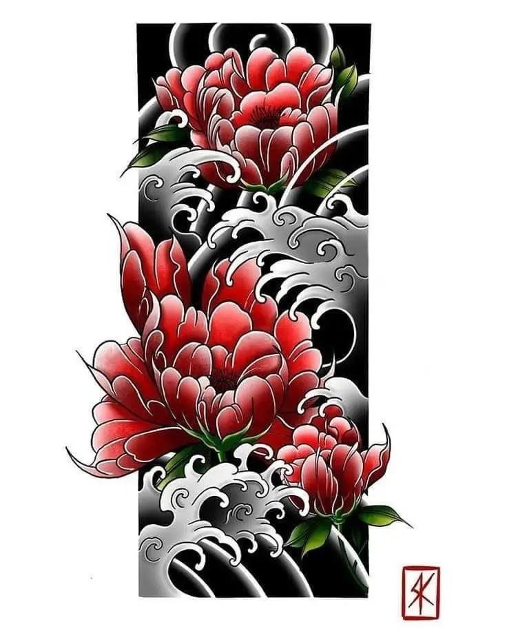 Hoa mẫu đơn hình xăm - Biểu tượng của tình yêu và sắc đẹp 36