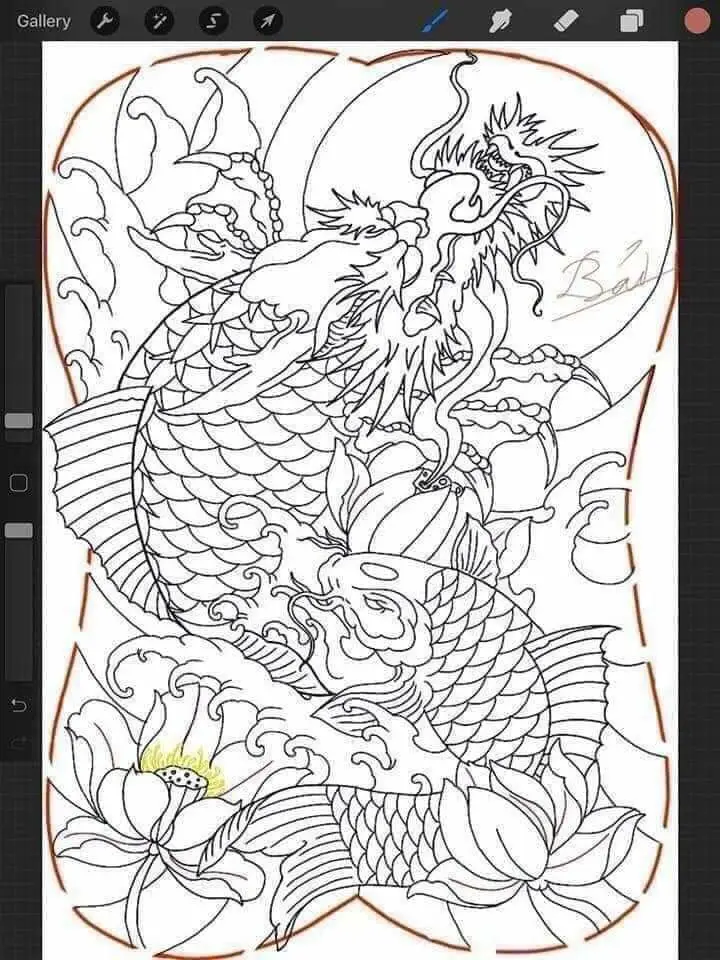 Khung Hình Xăm Cá Chép Kín Lưng Đẹp Nhất 6
