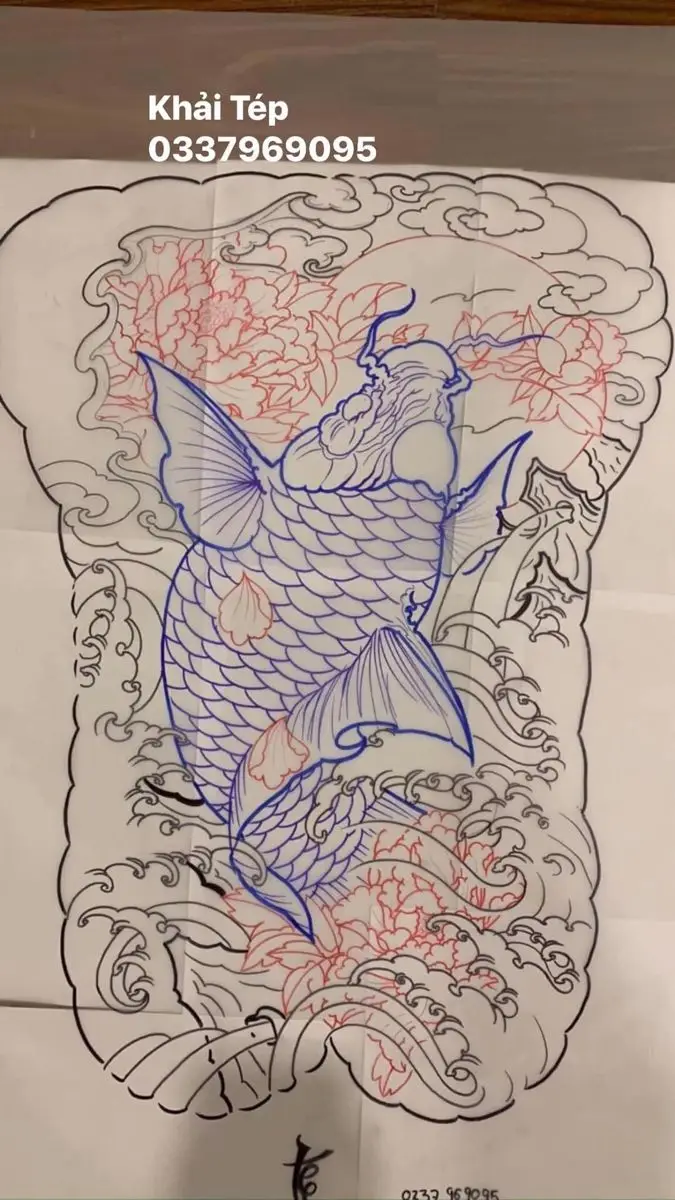 Khung Hình Xăm Cá Chép Kín Lưng Đẹp Nhất 35
