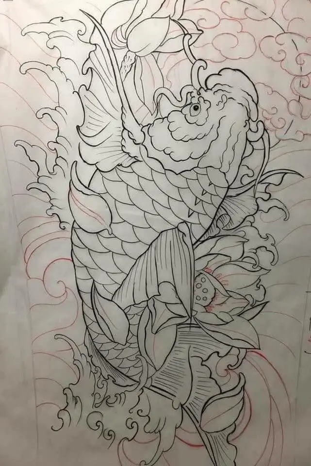 Khung Hình Xăm Cá Chép Kín Lưng Đẹp Nhất 49