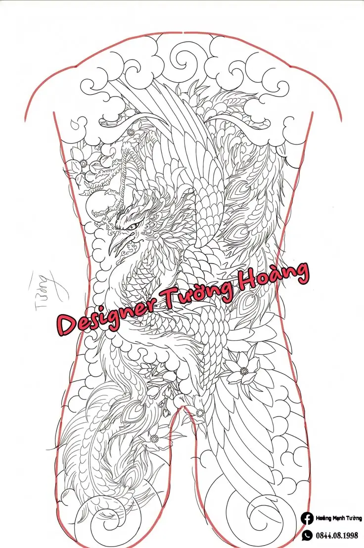 Khung Hình Xăm Phượng Hoàng Kín Lưng: Ý Nghĩa và 50+ Hình Ảnh Đẹp 19