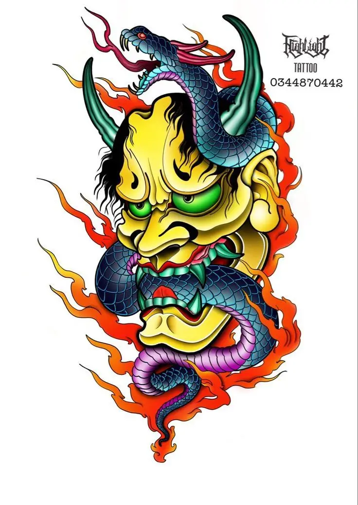 Khám phá mẫu hình xăm mặt quỷ độc đáo 16