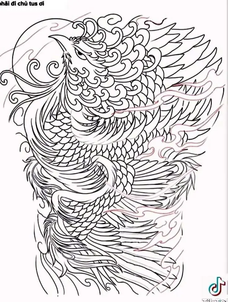 Mẫu Hình Xăm Phượng Hoàng - Biểu Tượng Tái Sinh và Vẻ Đẹp 3