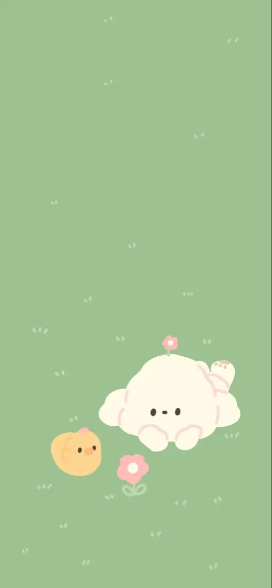 Hình Nền Kawai Màu Xanh Lá Dễ Thương 20