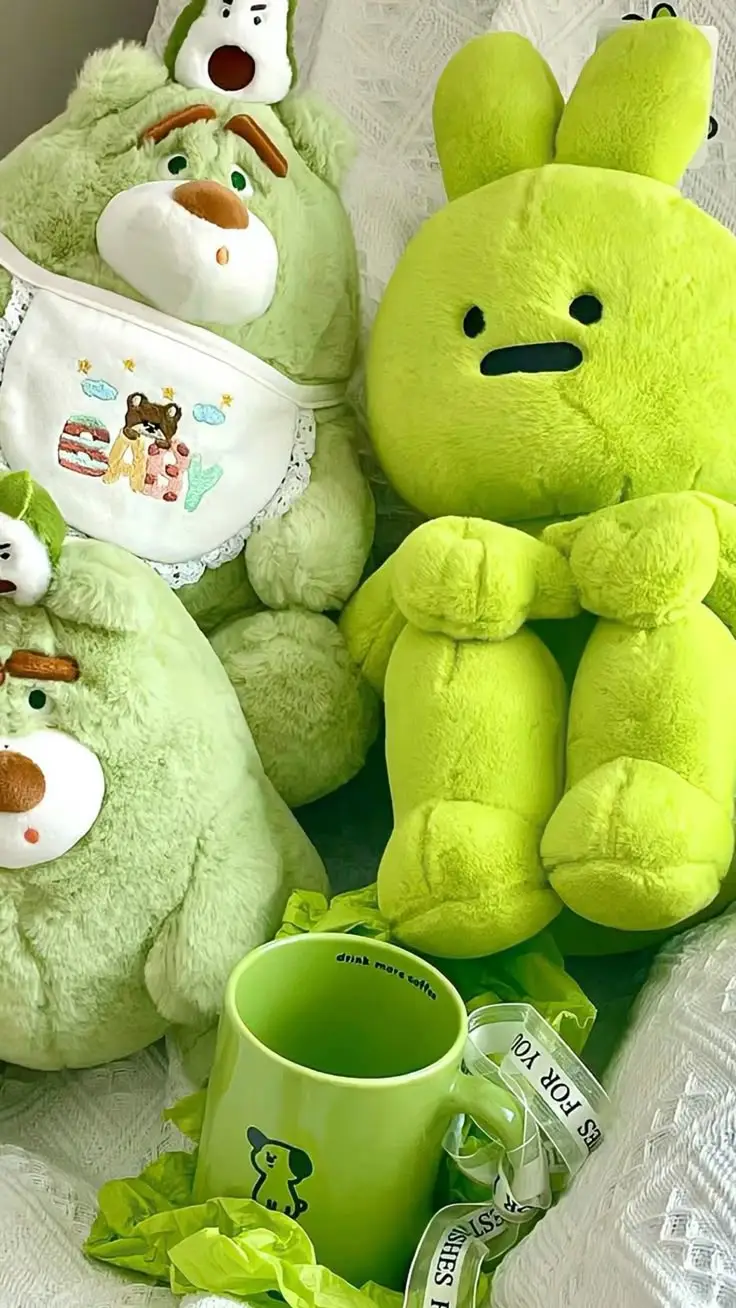 Hình Nền Kawai Màu Xanh Lá Dễ Thương 28