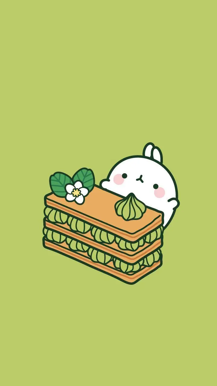 Hình Nền Kawai Màu Xanh Lá Dễ Thương 36