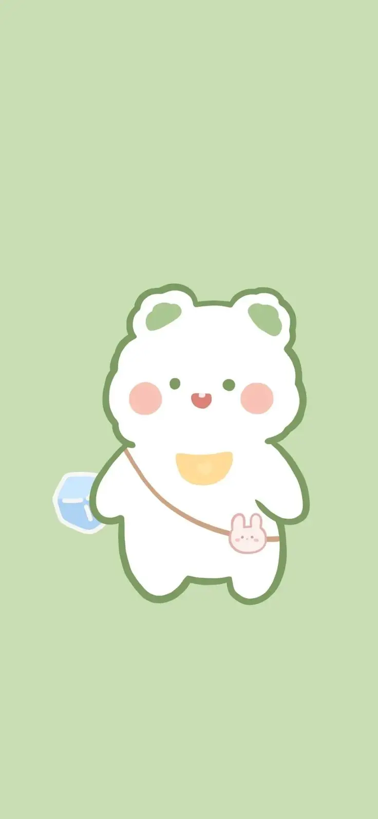 Hình Nền Kawai Màu Xanh Lá Dễ Thương 41