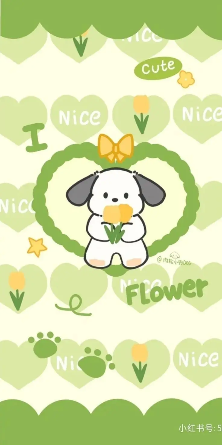 Hình Nền Kawai Màu Xanh Lá Dễ Thương 42