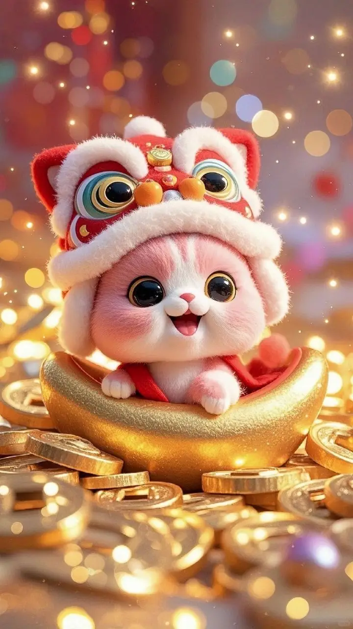 May mắn hình nền mèo thần tài 3D phong thủy tuyệt vời 7