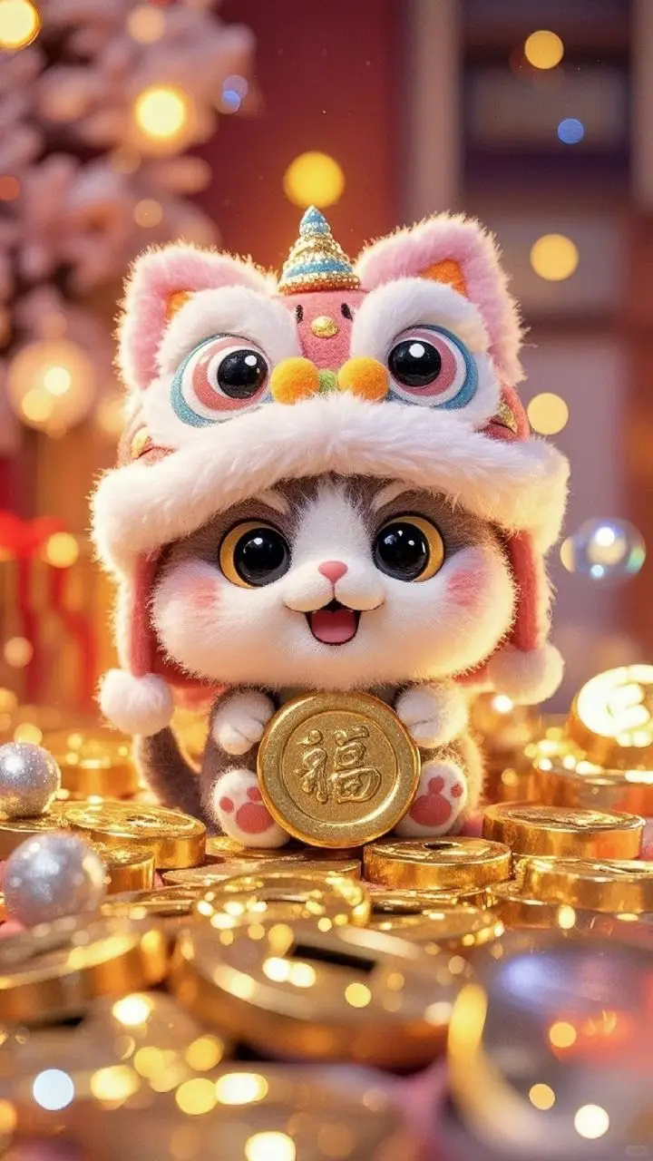 May mắn hình nền mèo thần tài 3D phong thủy tuyệt vời 13