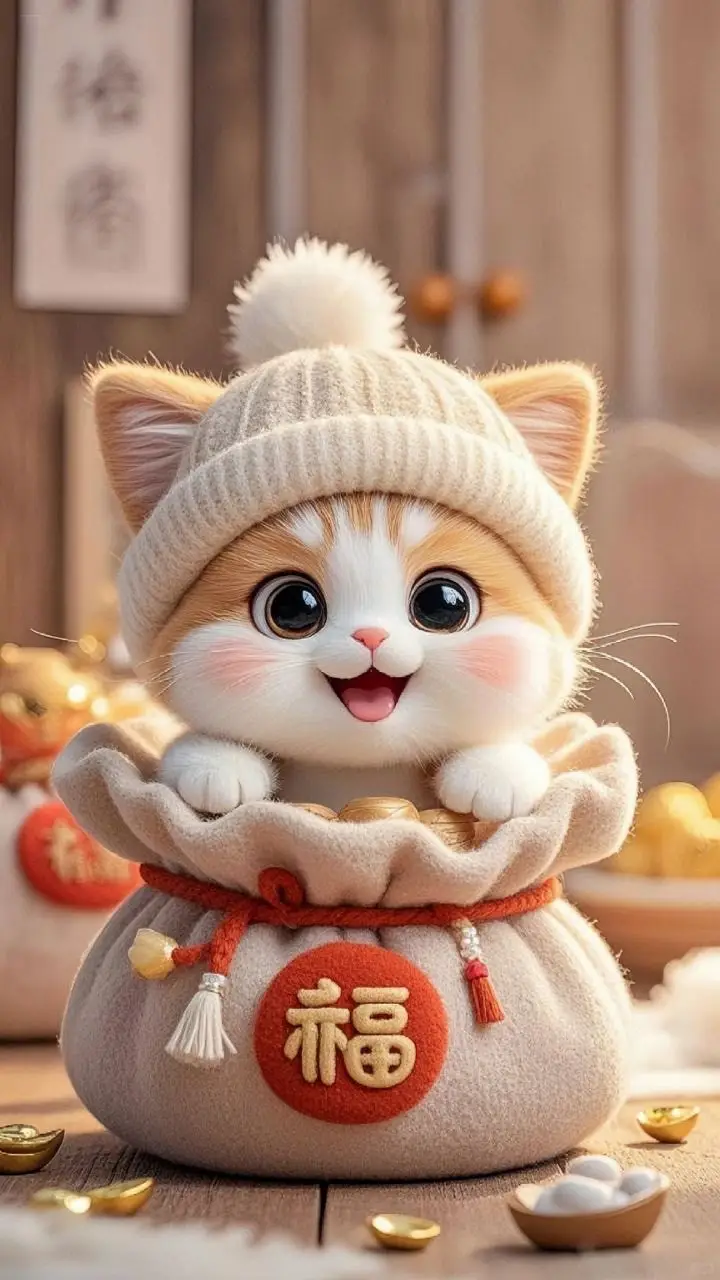 May mắn hình nền mèo thần tài 3D phong thủy tuyệt vời 20