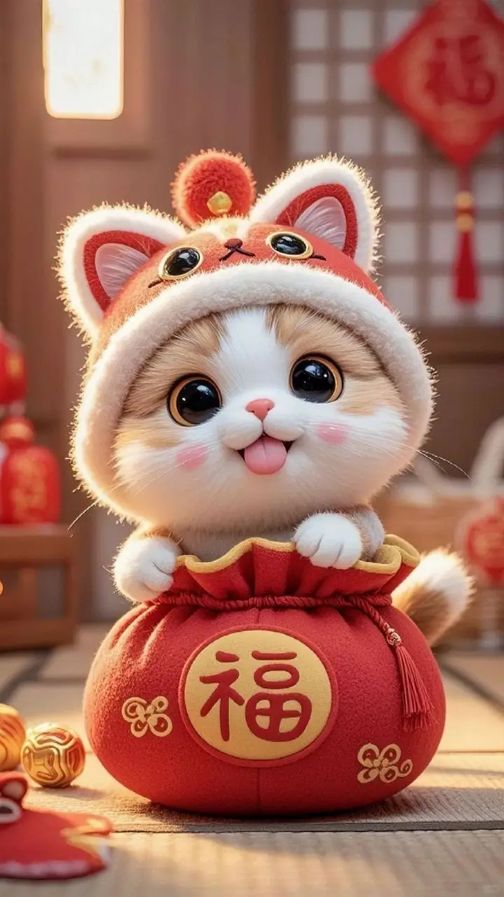 May mắn hình nền mèo thần tài 3D phong thủy tuyệt vời 21