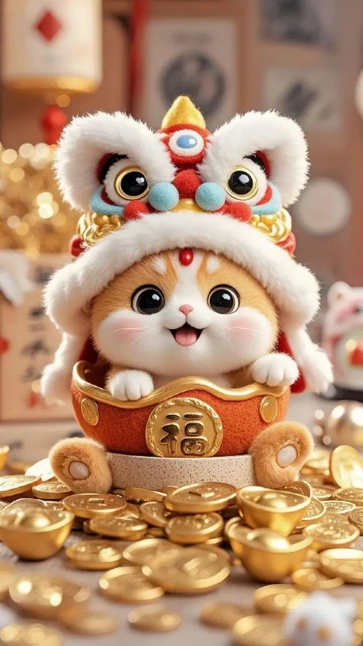 May mắn hình nền mèo thần tài 3D phong thủy tuyệt vời 45