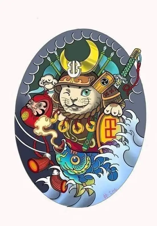 Mèo thần tài hình xăm - Biểu tượng mang lại may mắn 23