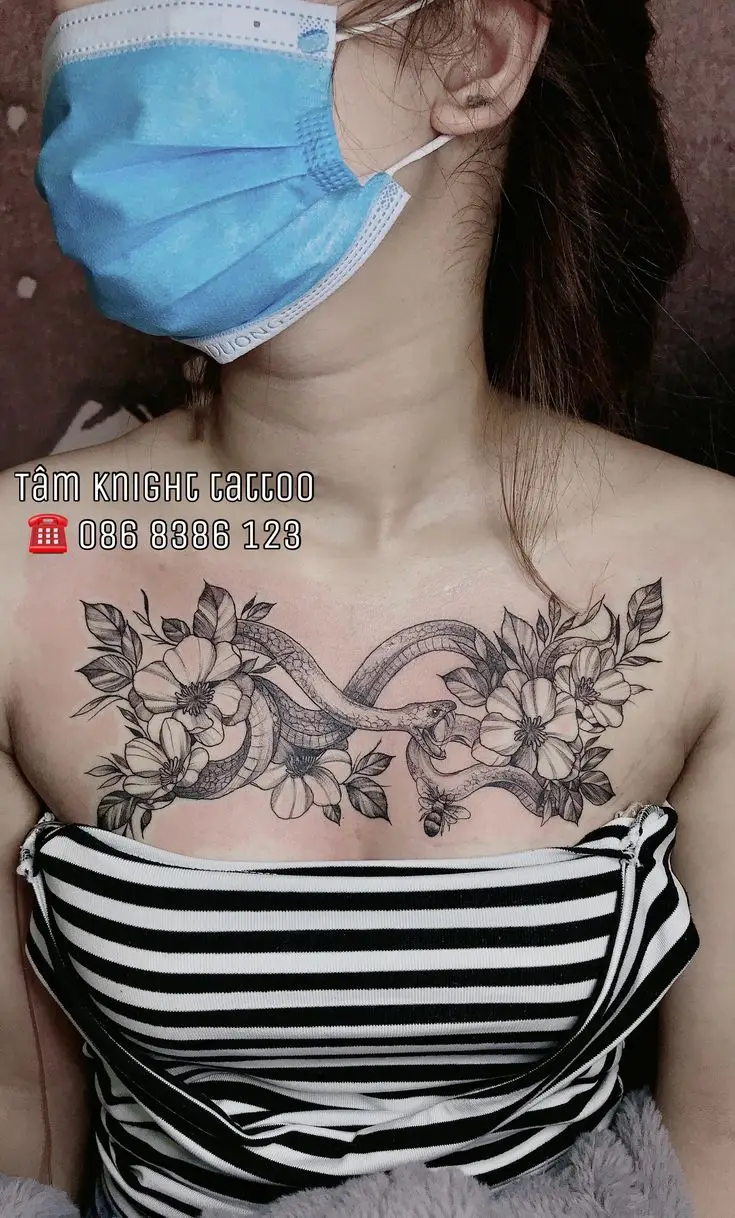 Những Hình Xăm Quyến Rũ Cho Nữ Ở Ngực - Tôn Vinh Sự Gợi Cảm 50