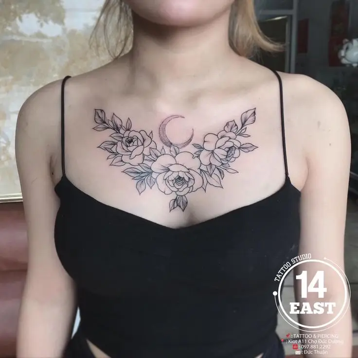Những Hình Xăm Quyến Rũ Cho Nữ Ở Ngực - Tôn Vinh Sự Gợi Cảm 56