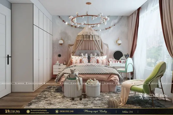 50+ Mẫu thiết kế phòng ngủ con gái lớn đẹp và hiện đại 14
