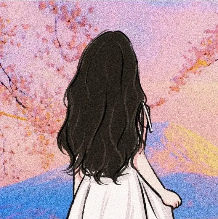 Quay Lưng Ảnh Cô Gái Cầm Hoa Anime Đẹp 41