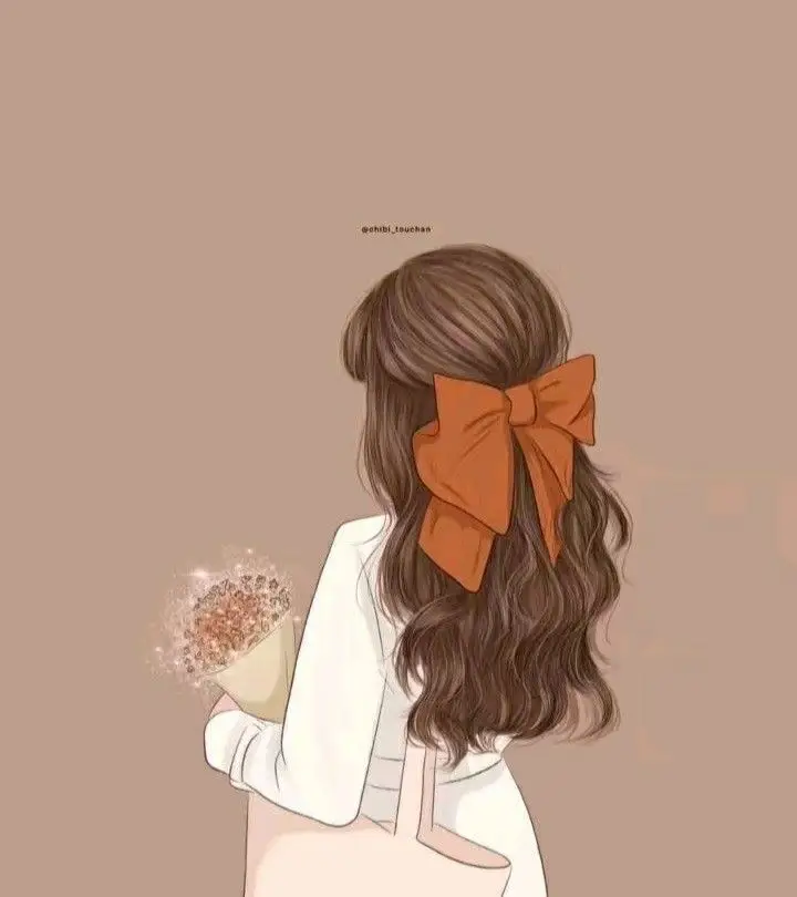 Quay Lưng Ảnh Cô Gái Cầm Hoa Anime Đẹp 45