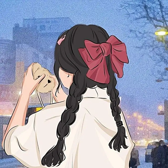 Quay Lưng Ảnh Cô Gái Cầm Hoa Anime Đẹp 69