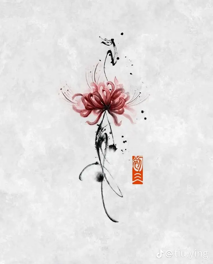 Tattoo Hình Xăm Hoa Bỉ Ngạn - Vẻ Đẹp Mong Manh Nhưng Quyến Rũ 19