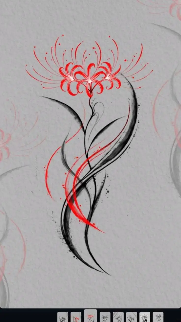 Tattoo Hình Xăm Hoa Bỉ Ngạn - Vẻ Đẹp Mong Manh Nhưng Quyến Rũ 38