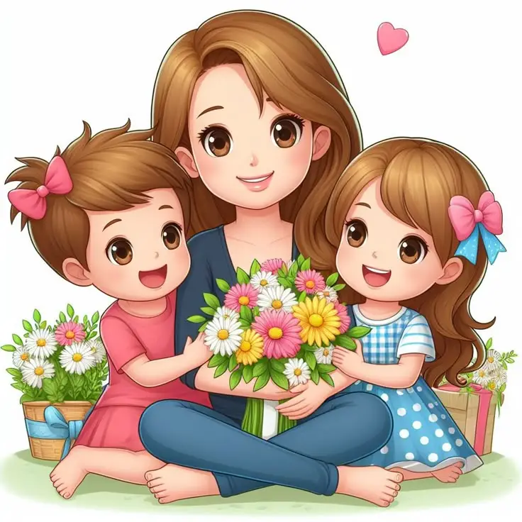 Vẽ mẹ và con gái dễ nhất - Hướng dẫn và hình ảnh minh họa 2