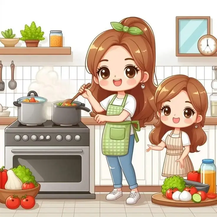 Vẽ mẹ và con gái dễ nhất - Hướng dẫn và hình ảnh minh họa 26