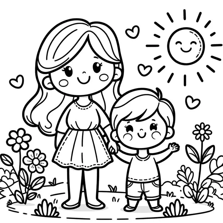 Vẽ mẹ và con gái dễ nhất - Hướng dẫn và hình ảnh minh họa 57