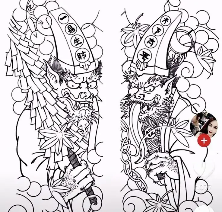 Xăm Hắc Bạch Vô Thường - Ý Nghĩa và Hình Ảnh Chân Thực 7